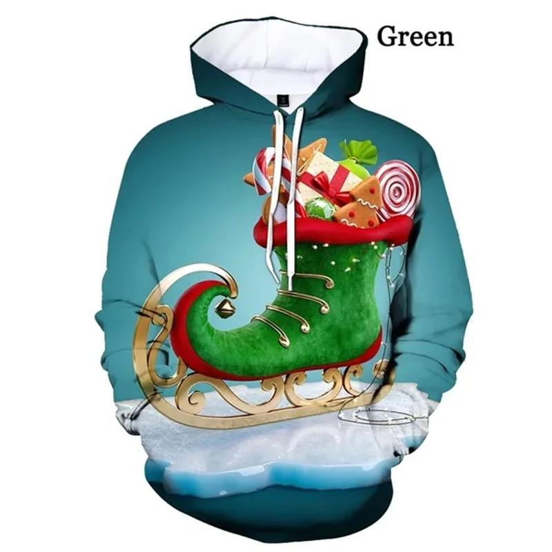 Happy Xmas Графические толстовки 3D Кошмар перед Рождеством Печать толстовка Дети Hipster Толстовки Женщины 2k Harajuku Одежда Топ