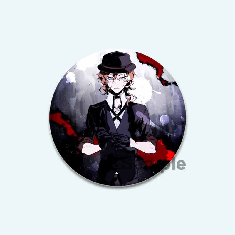 32/44/58 мм мультфильм бродячие собаки Банго HD печать брошь аниме значок вооруженное детективное агентство Дадзай Осаму круглая витрина броши булавка на лацкан ювелирные изделия