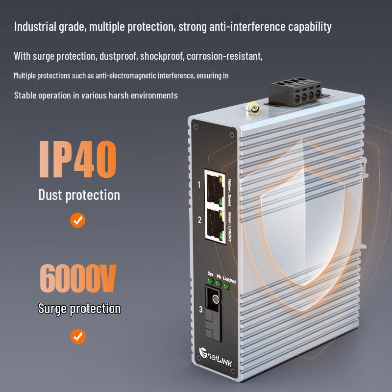 netLINK HTB-6000 Industrial Ethernet Switch with Fiber Transceiver