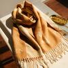 Winter Imitation Cashmere Scarf Women's Autumn and Winter Classic Thickened Fringed Shawl Dual-purpose Warm Scarf