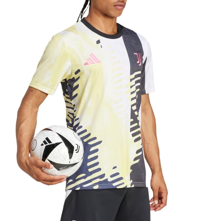 Adidas Предматчевая футболка «Ювентус» 24/25 Чистый сульфур/Черный/Легендарный синий Мужская уличная одежда JE4307