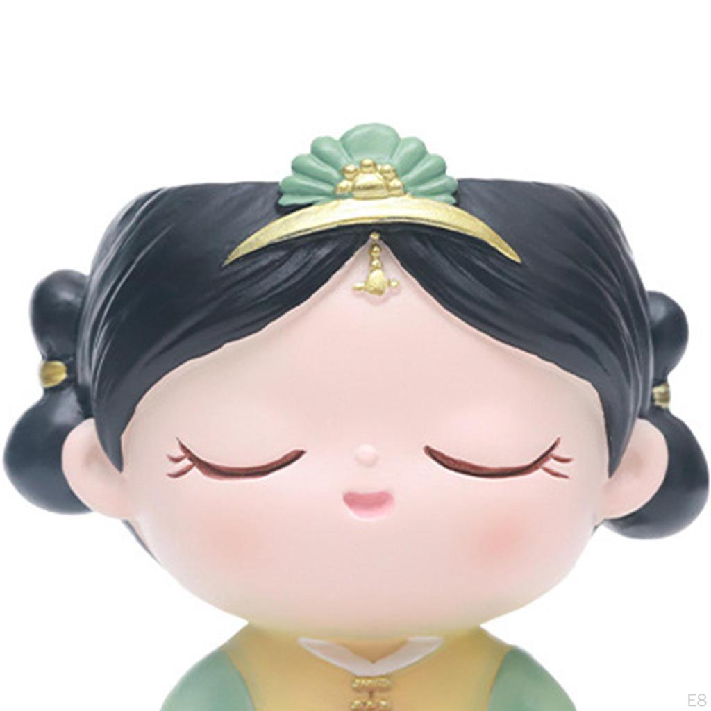 Head Planter Cute Plant Pot Girl Figurine,Desktop Flowerpot Resin Flower for Yard