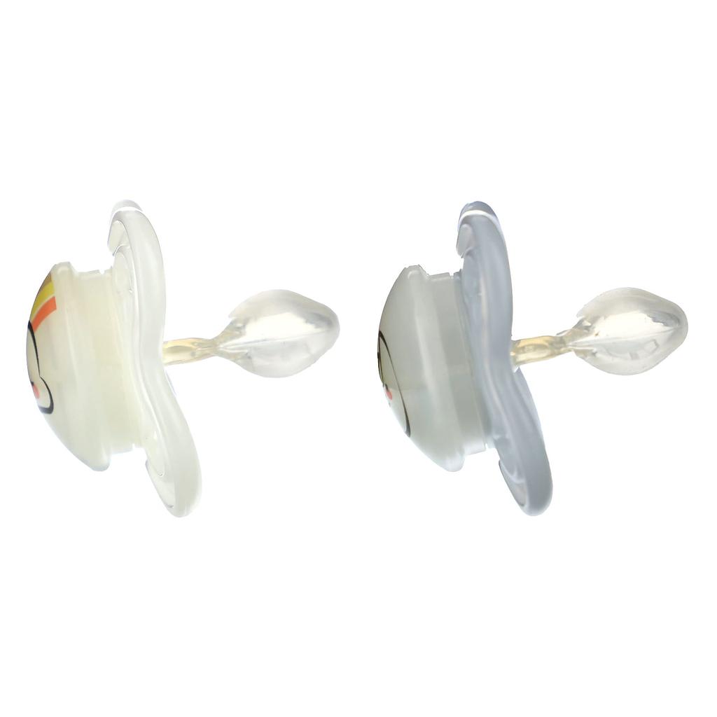 Соска-пустышка Supreme Night, 0-6 месяцев, прозрачная, 2 шт.