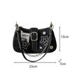 Small Design Trend Jeans Underarm Bag Women's New Cross-Shoulder Bag Shoulder Canvas Fashion Chain Bag