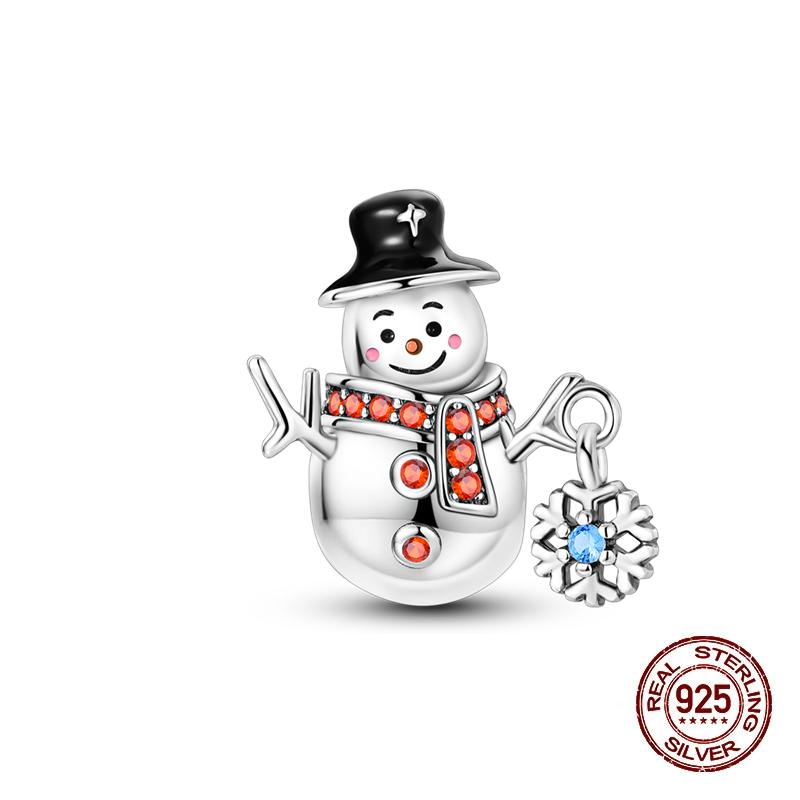 Зимние Шармы Медь Лось Медведь Санта Клаус Шармы Бусины Подходят для Оригинальных Браслетов Для Женщин Сделай Сам Праздничные Ювелирные Изделия Подарки