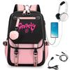KATSEYE Gnarly Print Backpack, Lightweight Water-Resistant Large Capacity Bookbag for Students, Casual Travel Daypack