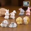 Micro Landscape Creative Cute Bunny Family Animal Doll Decoration Accessories Mini Table Top Resin Ornaments Decoration Crafts