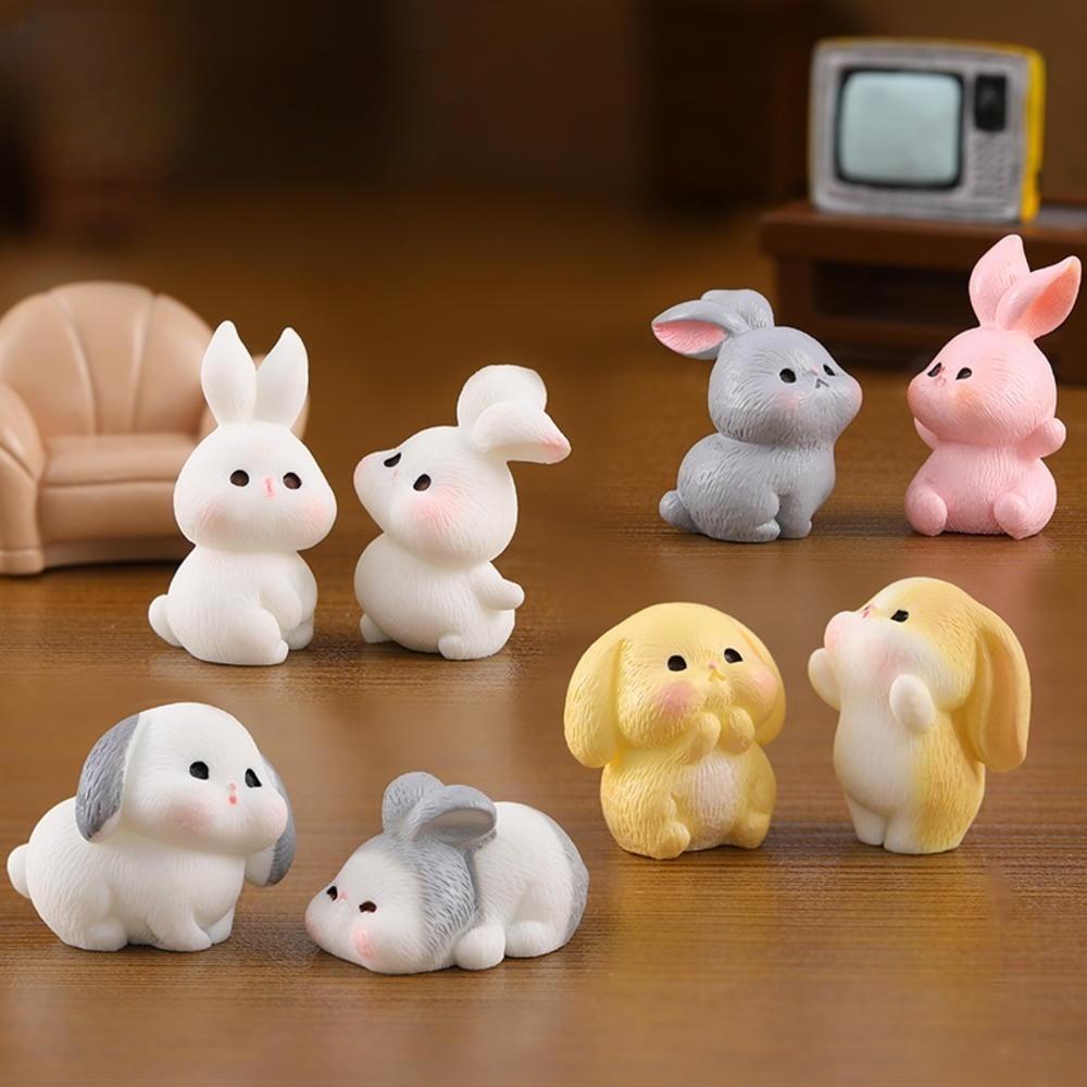 Micro Landscape Creative Cute Bunny Family Animal Doll Decoration Accessories Mini Table Top Resin Ornaments Decoration Crafts