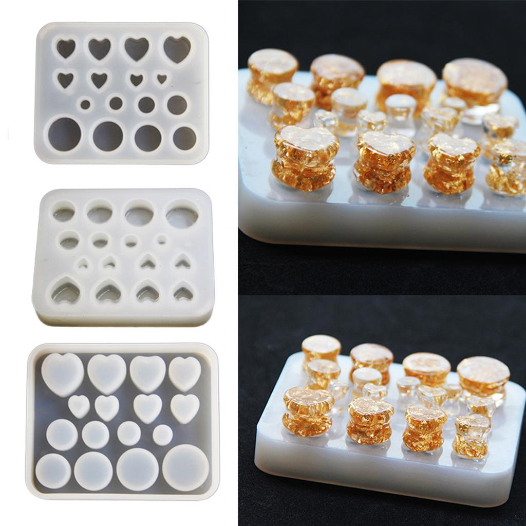 Форма для ушного манометра, круглая и в форме сердца, инструмент для растягивания ушей, формы для растягивания ушей, силиконовый материал для растягивания ушей