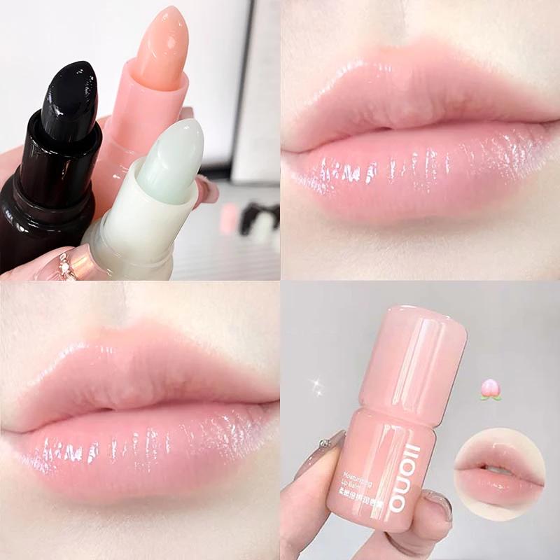 1Pc Peach Moisturizing Lip Balm Colorless Hydrating Lips Mask Stick Reduce Lip Lines Lip Care Transparent Change Lipstick