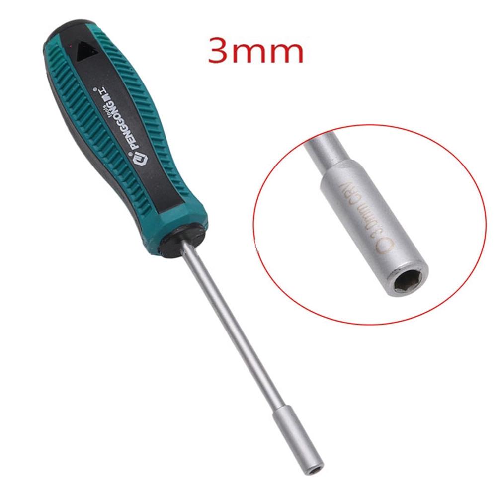Metal Anti-slip Handle Hex Nut Key Wrench Nutdriver Socket Driver Screwdriver