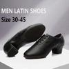 Fashion Size 30-45 Men's New Latin Dance Shoes Black PU Soft Bottom Shoes for Adults and Children