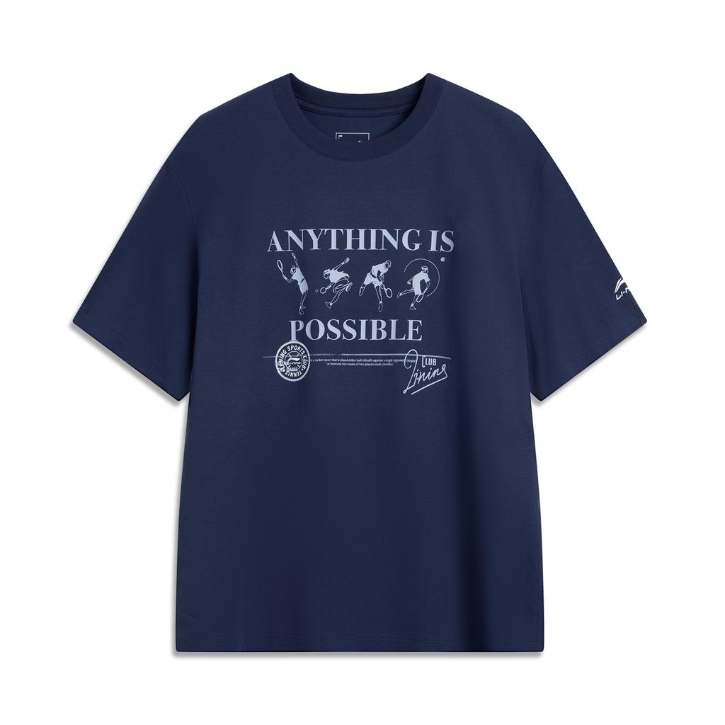 Li Ning Sports Life Collection T Shirt Men's Dark Ship Blue AHSV477-3