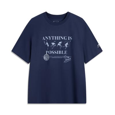 Повседневная простая футболка с круглым вырезом и коротким рукавом для мужчин, темно-синяя AHSV477-3
