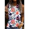 Летние топы с 3D-принтом «Цветок и стрекоза», женская мода, уличная одежда, свободный жилет с круглым вырезом, без рукавов, женская майка