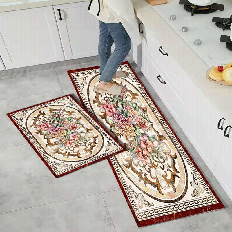 Моющийся кухонный напольный коврик, нескользящий коврик для ванной комнаты, входная дверь, балкон, прачечная, коридор, винтажный ковер, коврик для гостиной