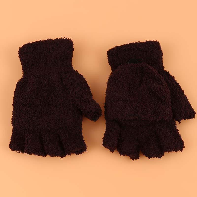 Модные женские зимние теплые варежки на запястье, теплые перчатки