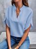 2024 Women's Casual Summer V-neck Loose Solid Color Blouse
