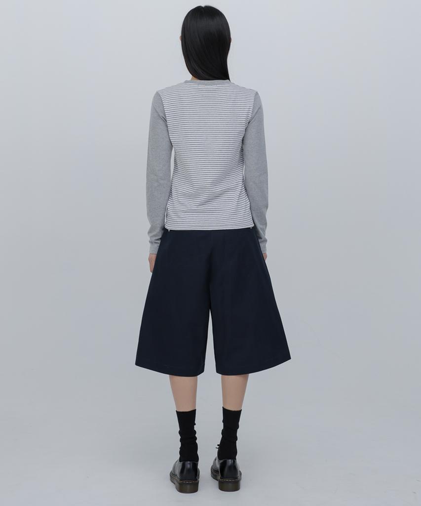 CHICKS Bermuda Wide Cotton Pants Navy