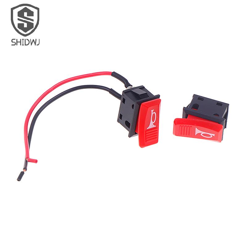 5Pcs/lotHorn Switch Car Button E-bike Motorcycle Horns Universal Momentary Push Rocker Switches Plastic 2 Pin Self-reset Red Switches4