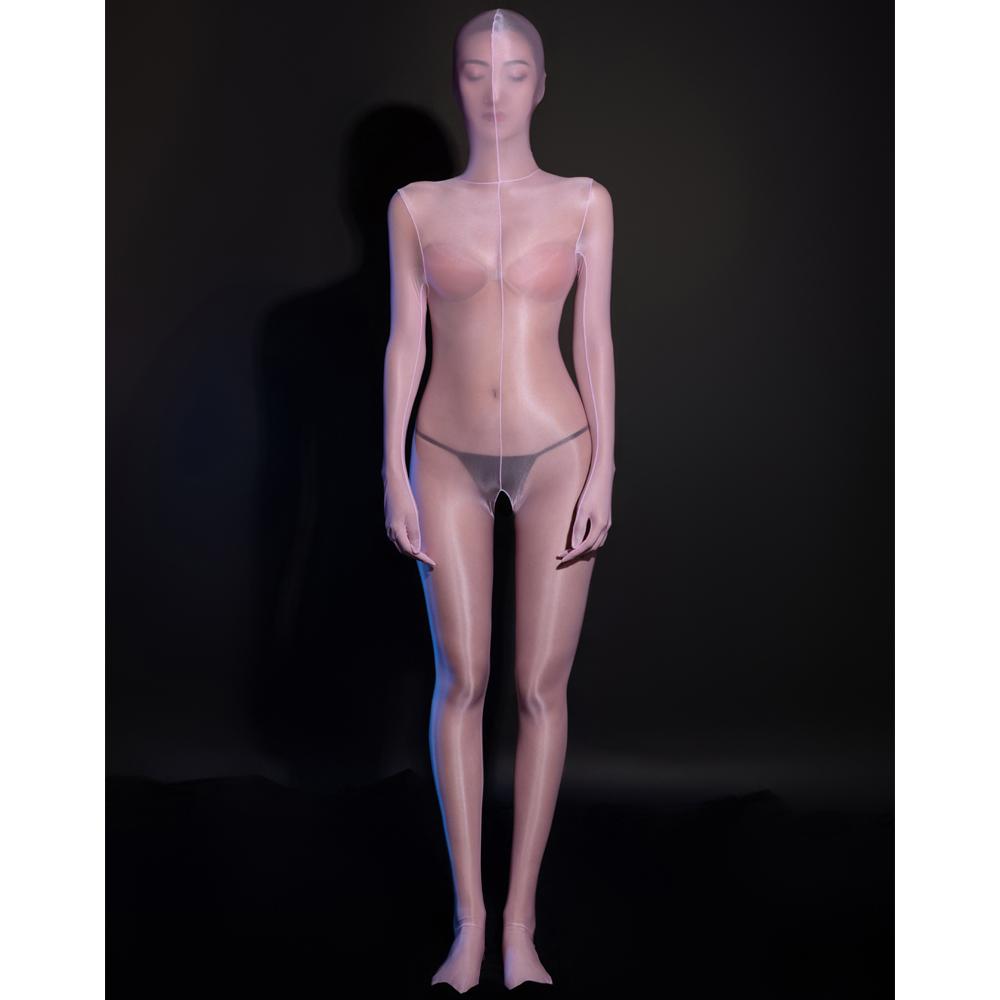 Костюм Zentai с разделенными пальцами, полный комбинезон, колготки, молния сзади, боди, боди с открытой промежностью, сексуальное нижнее белье, слитный трико