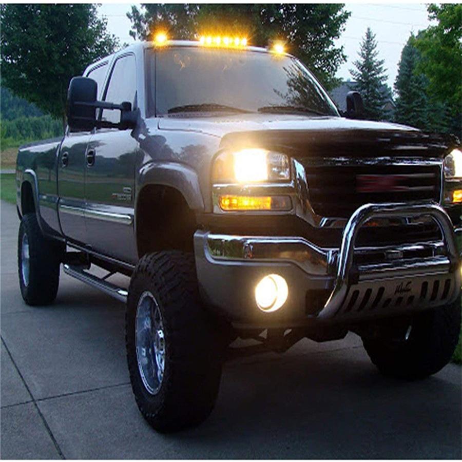 3pcs Full Amber LED Cab Roof Marker Light For GMC Sierra 2500HD 3500HD 2007-2020