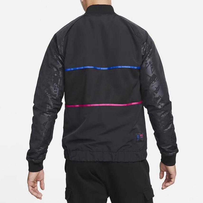 Nike ФК Dri-FIT Барселона Влагоотводящая Футбольная Рубашка с Воротником-стойкой на Молнии с Длинным Рукавом Мужские Топы DB7813-014