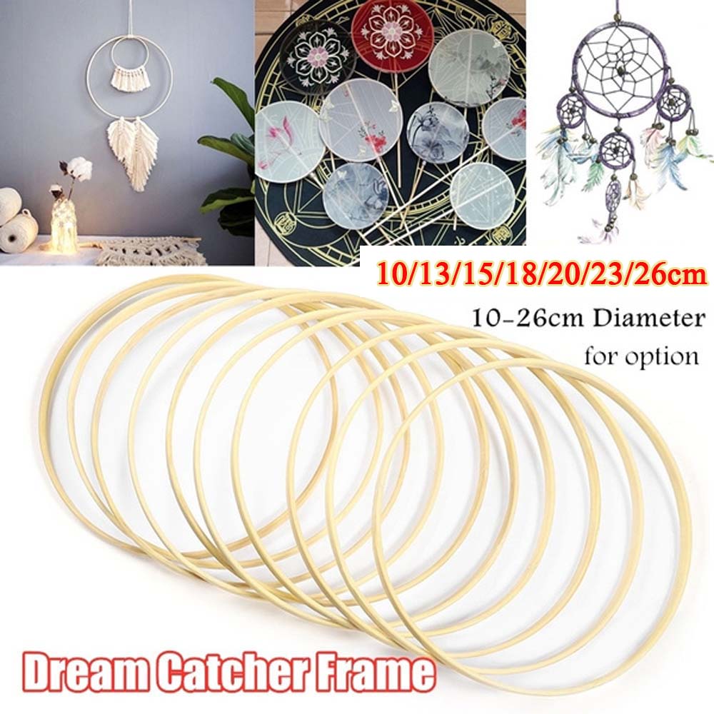 Stitch Embroidery Dream Catchers Wreath Wooden Frame Hoop Knit Tool Crafts Hoops Bamboo Circle