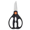 Stainless Steel Sharp Chicken Bone Food Scissors Vegetable Household Black Orange PP Handle Shears Barbecue with Nutcracker