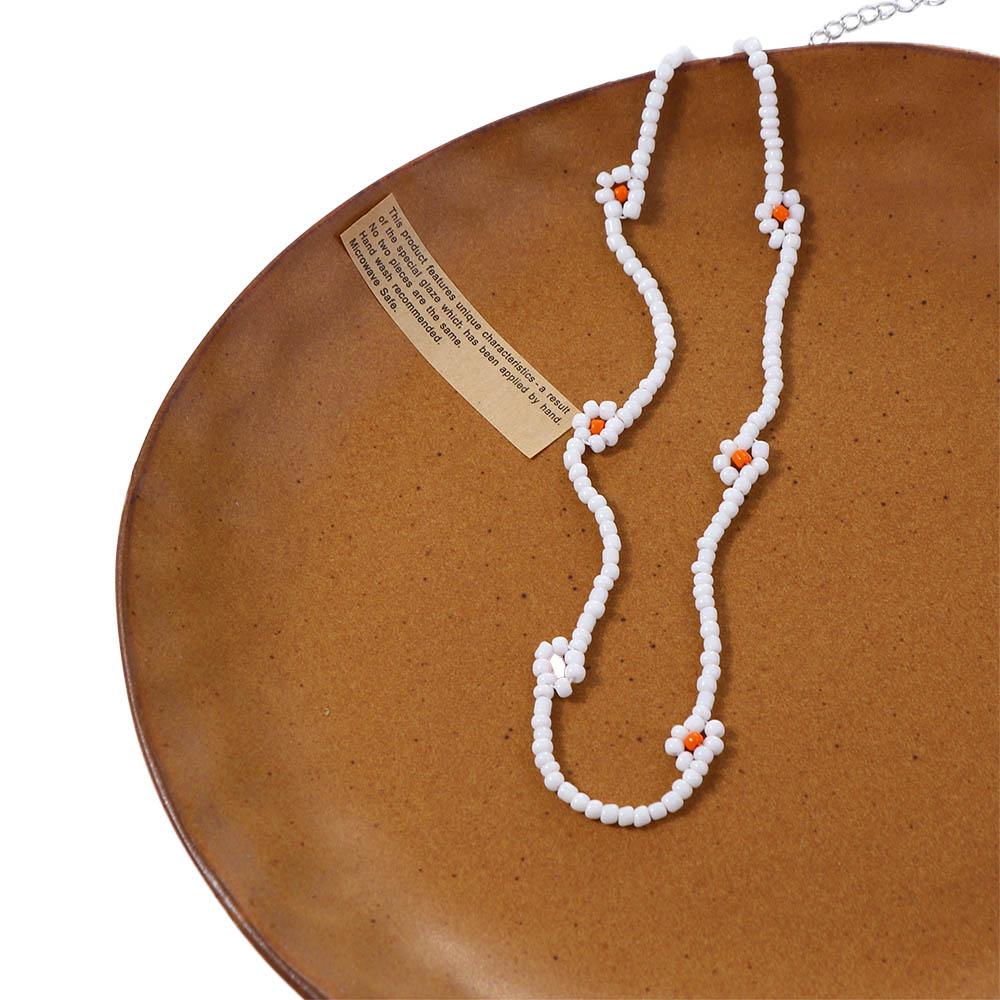 Vacation Female Daisy Women Necklace Bohemia Choker Clavicle Necklace Flowers Beaded Necklace