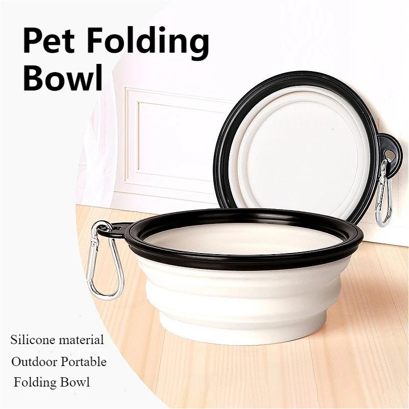 350ml Pet Folding Silicone Bowl Collapsible Outdoor Travel Portable Puppy Food Container Outdoor Feeder Dish Bowl Pet Supplies