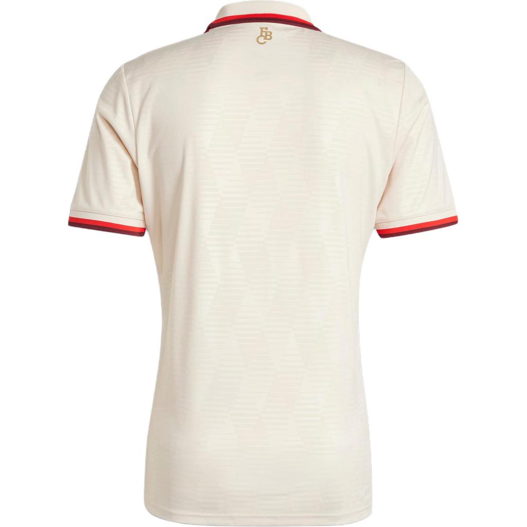 adidas Оригинальная футболка SS24 24/25, третья футболка FC Bayern Series Letter, повседневная футболка с коротким рукавом в стиле ретро, мужская, бежевая, IZ3129