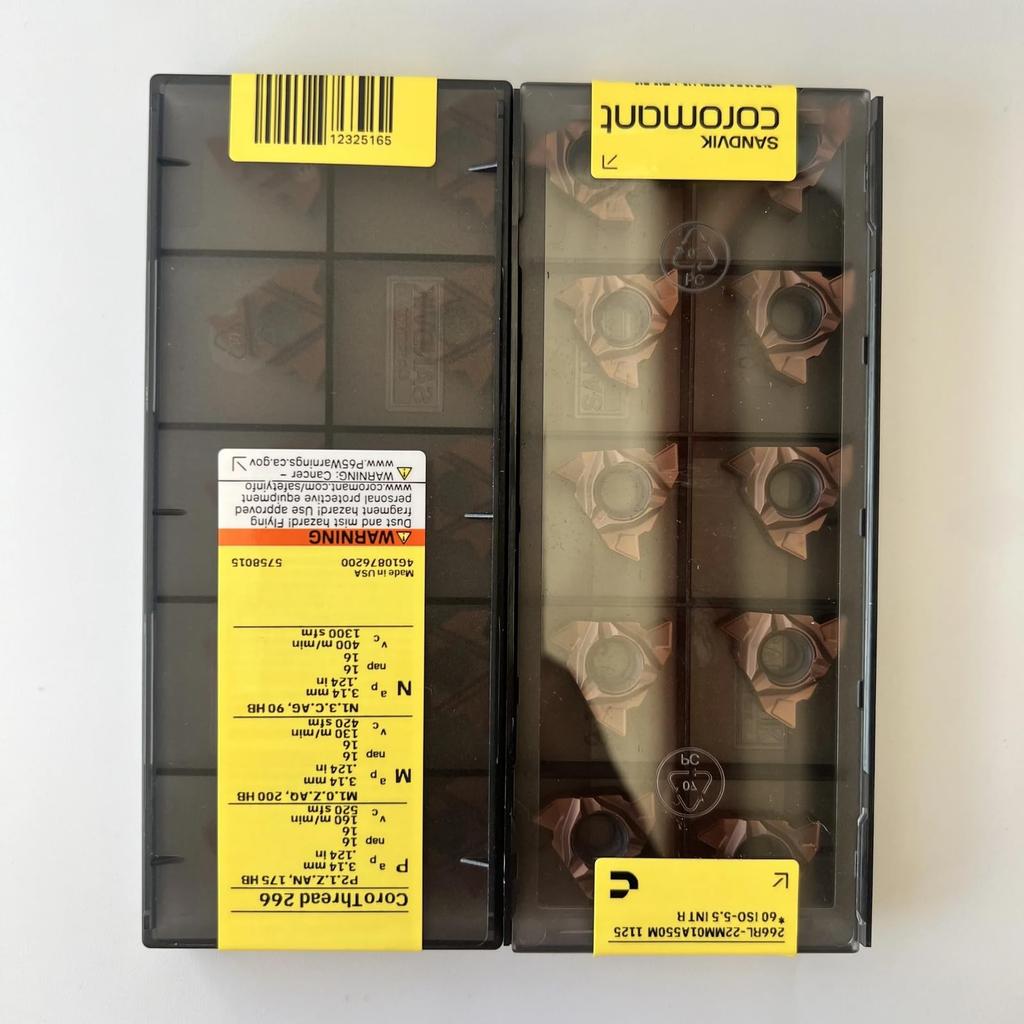 Original Sandvik / 266RL-22MM01A550M 1125 CNC Lathe Carbide Blade Tool 10 Pcs