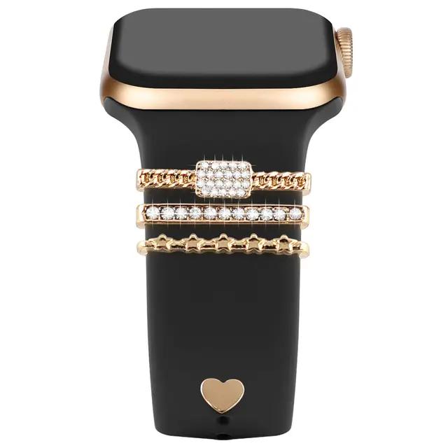 Decoration For Apple watch band 9 8 7 6 SE Ultra 2 Accessories Diamond Jewelry Decorative ring for Samsung watch strap 20mm/22mm