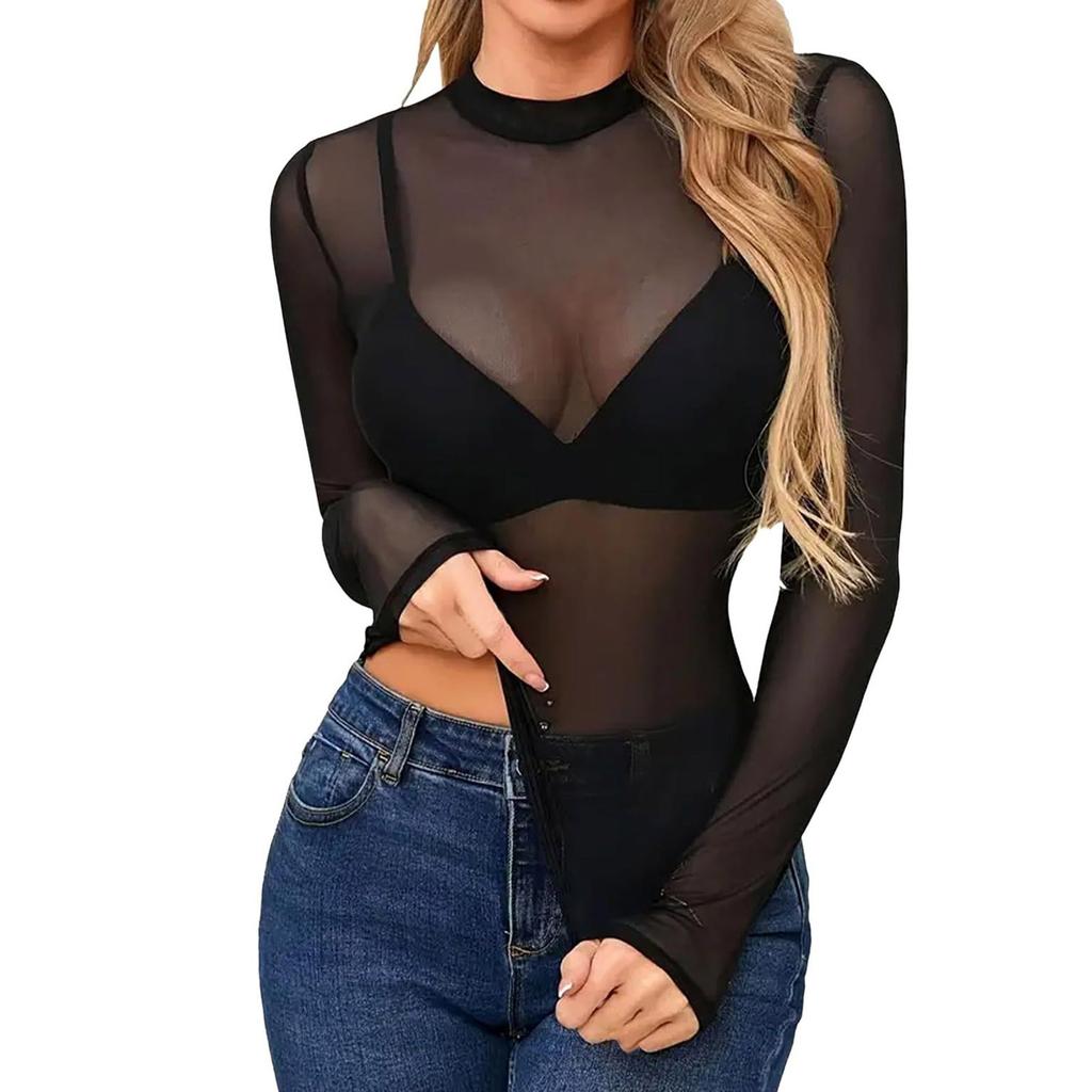 Женская однотонная кружевная рубашка с длинными рукавами и высоким воротом, базовый маленький топ, базовый маленький топ, базовый маленький топ