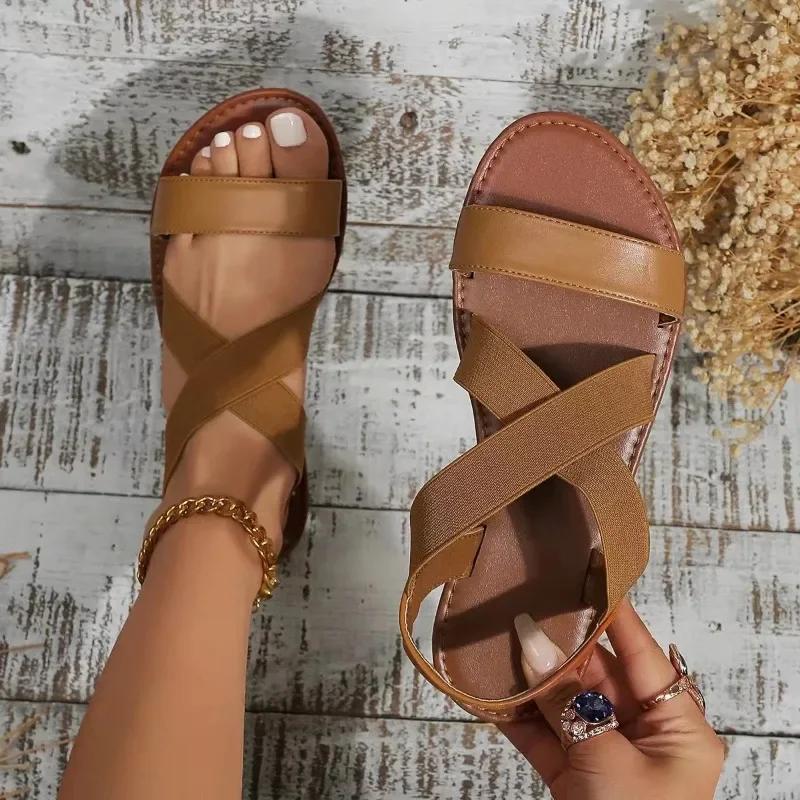 Fashion Summer new women's flat Roman sandals with non-slip rubber sole fashion women's shoes