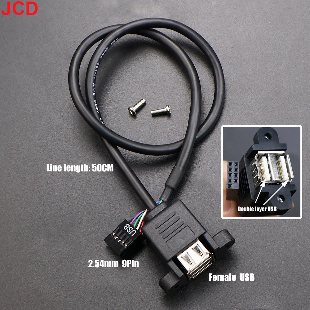 JCD 30/50 см Материнская плата 9-контактный в USB 2.0 Две удлинительные линии Основная плата Разъем «Папа»/«Мама» на Двойной USB 2.0 Разъем «Мама» Адаптерный кабель