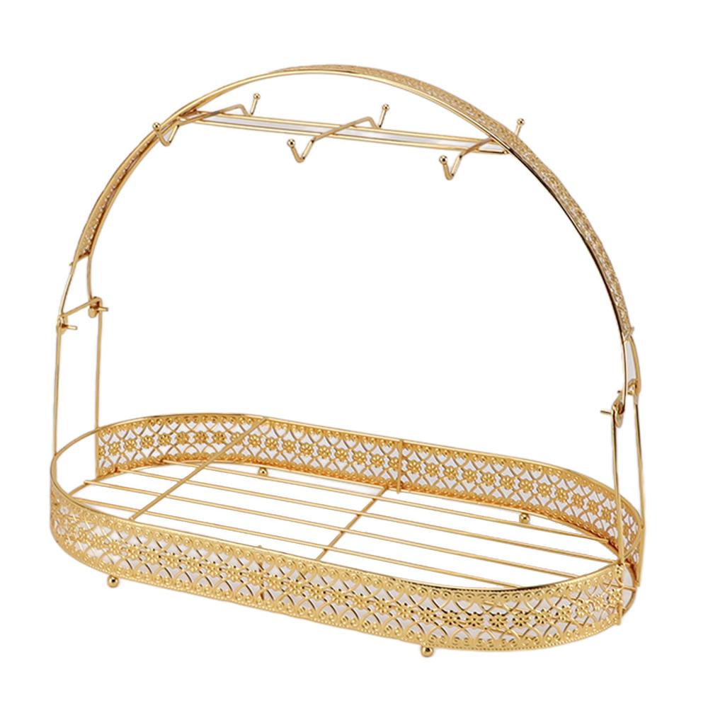 Подставка-держатель для кружек Железный Органайзер для кофейных чашек и тарелок Сушилка для кружек Стойка для хранения с 6 крючками для