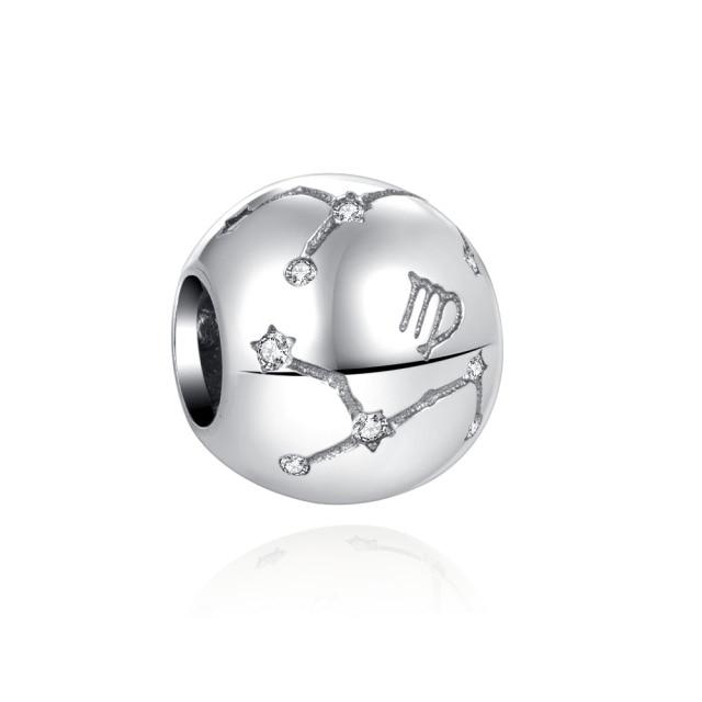 New 925 Sterling Silver 26 A -Z Floral Charm Beads Charm Bracelet Diy Women 'S Jewelry Accessory