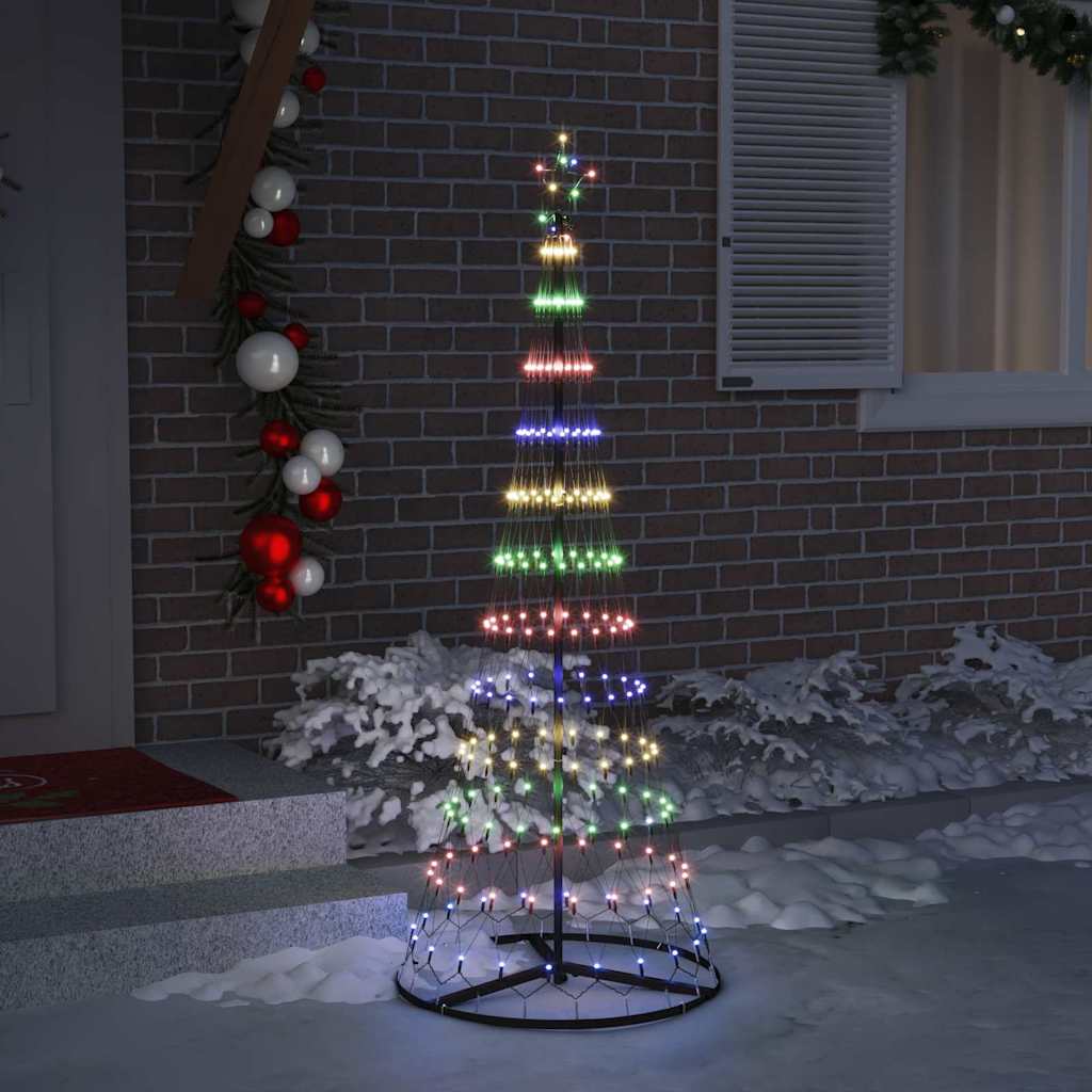 LED Christmas Tree with 230 LEDs Multicolor 184.5 cm Metal
