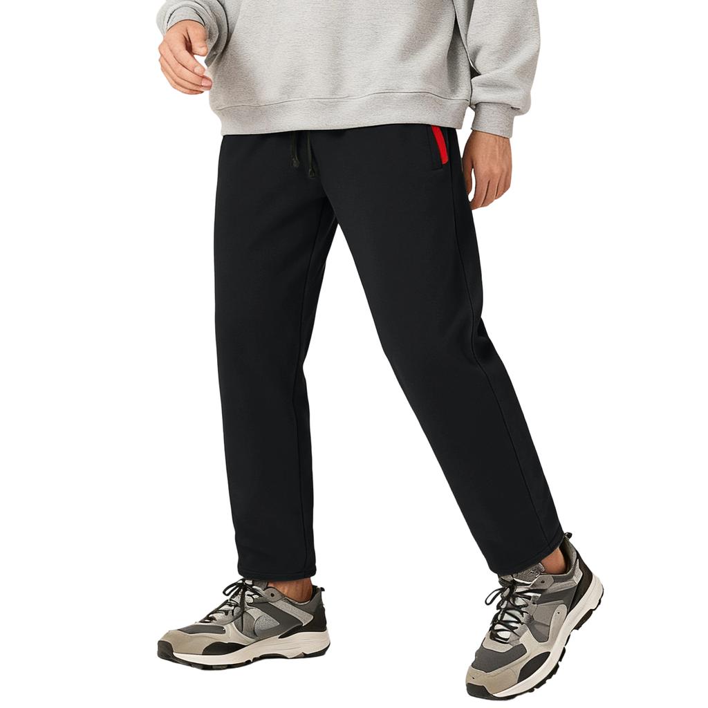Мужские флисовые теплые повседневные брюки прямого кроя для зимы