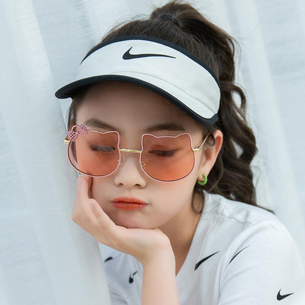 Солнцезащитные очки для детей с изображением Микки Медведя, металлические, для уличной стрельбы, модные солнцезащитные очки для детей 5-16 лет, очки-бантики