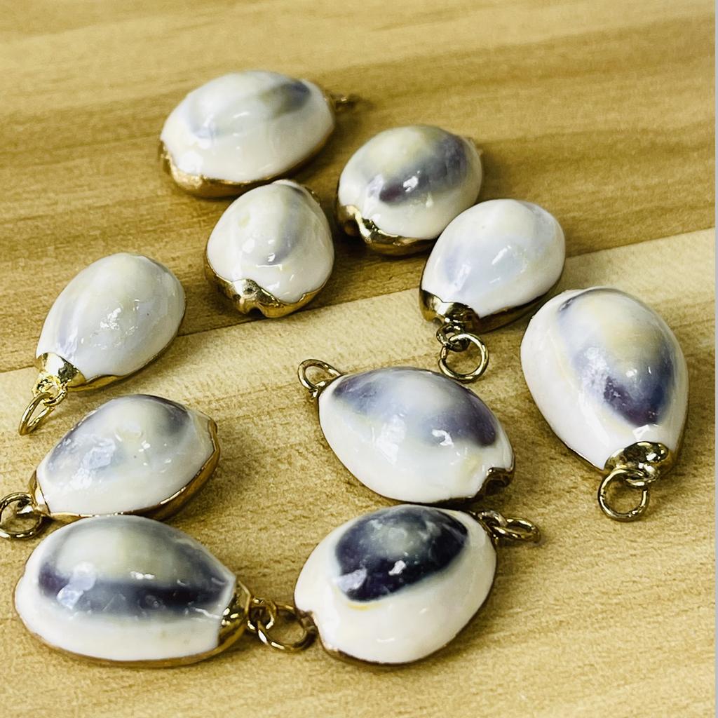 10 шт., Бохо Натуральные Ракушки Сплав Цинка Золотая Кромка Подвески Шармы для DIY Аксессуары для Ожерелья, Креативное Изготовление Ювелирных Изделий, Женщины Мужчины Оптом Подарки для Рукоделия