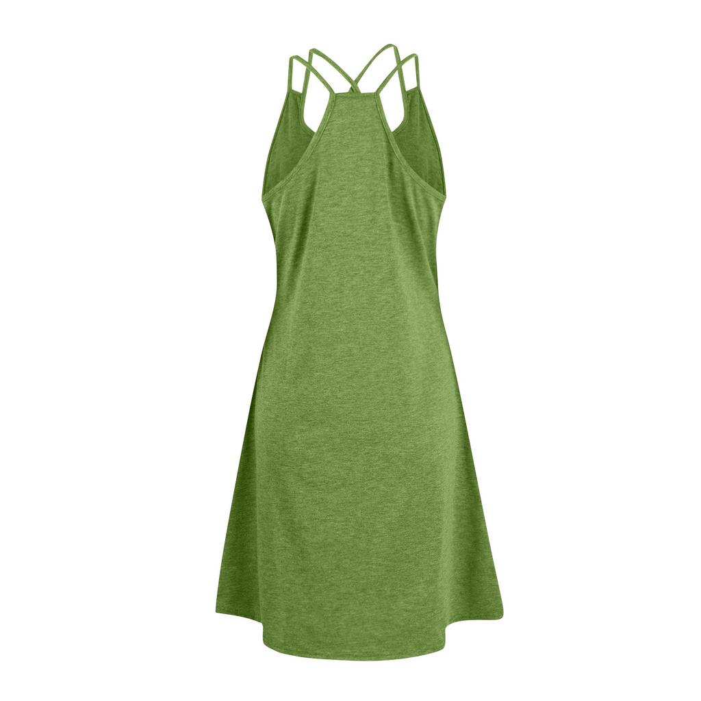 Женская мода без рукавов с v-образным вырезом, сексуальные свободные мягкие однотонные платья на бретельках