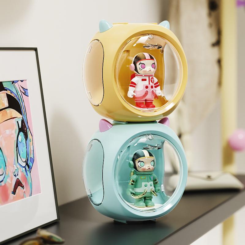 Garage Kit Storage Box Transparent Display Rack Dustproof and Moisture-proof Box Space Cabin Ornaments Display Cabinet Toys Bins