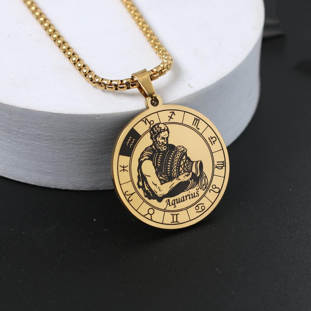 Ожерелье со знаком зодиака для мужчин и женщин лучшему другу, собачьи жетоны, подарок на день рождения, ожерелье с 12 созвездиями, кулон, ювелирное изделие для пары, подарок