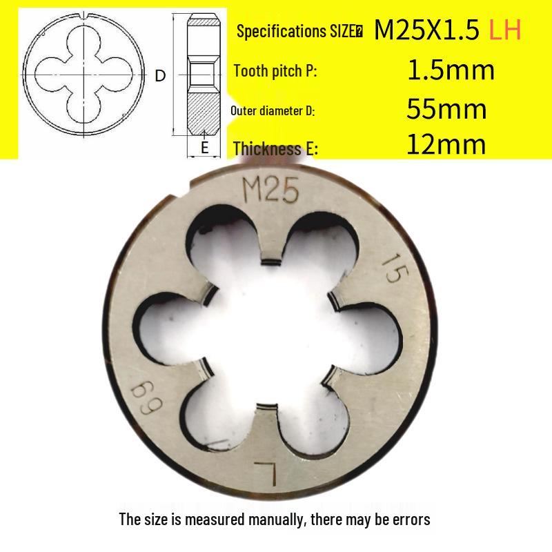 Круглая плашкодержатель M24-M26 x 0.5-3 мм, Прямое/Обратное, Правая/Левая резьба