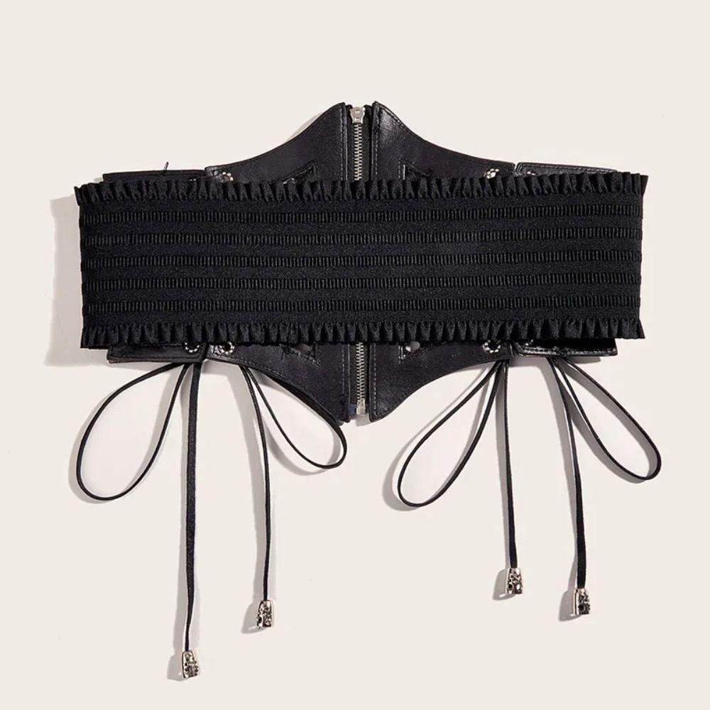 Waistband Hollow Corset Belts PU Leather Wide Waist Belt Slimming Leopard Print Cummerbunds Women
