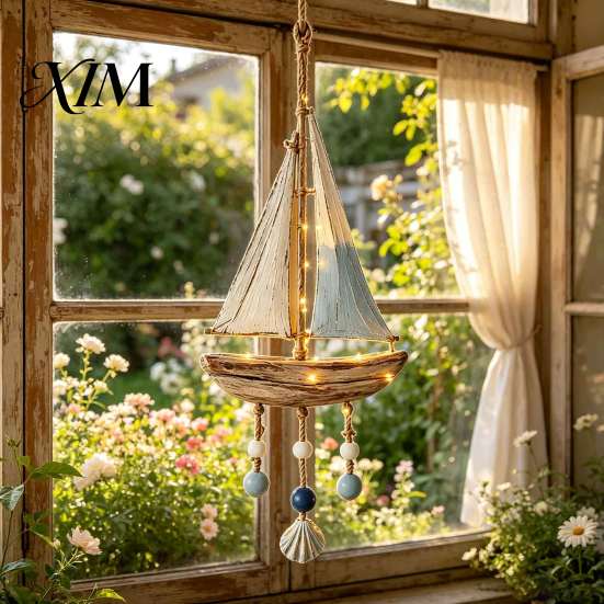 Coastal Porch Hanging Decor Lighted Wooden Wall Ornament, Nautical Fish Shell Starfish Sign with Indoor Outdoor Decorative LED Lights Warm Lights,