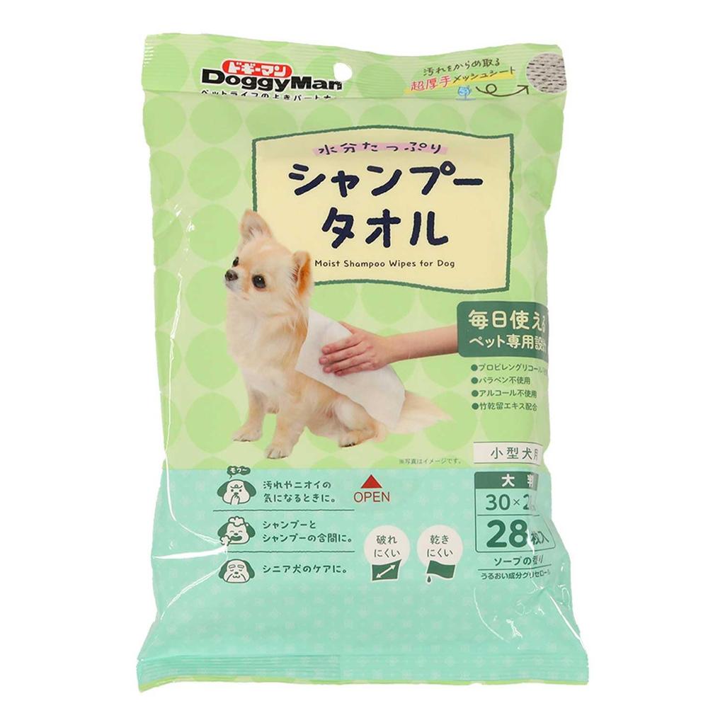 Doggyman Wet Shampoo Towel for Large Size Pieces X 3 X 2 Pieces Dogs, (28 Packs) (bulk Purchase)